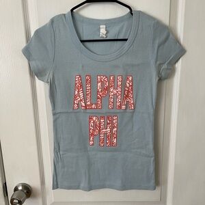 Alpha Phi Light Blue Short Sleeve Tee
